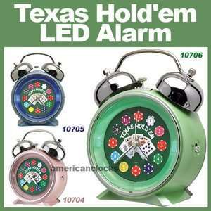  Texas Holdem Poker & Chips Neon Light Alarm Clock