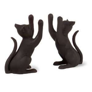    Trasitional Feline Standing Cat Bookends   Set of 2