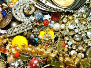 HUGE 10 LB Vintage Costume Jewelry Craft Bead Repair Junk Rhinestone 