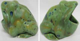 Vintage Ceramic Green and Blue Kitchen Sponge Holder Frog Z  