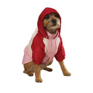 Dog Coat Hooded Parka 3 In 1 All Terrain Jacket Red Sm  