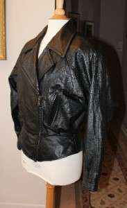 WILSONS LEATHER vintage 1980s BLACK biker COAT jacket MEDIUM 8/10 