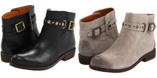 Lucky Brand Womens Paulinne Black Leather Or Grey Suede Ankle Boots 