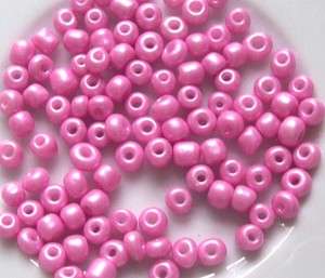 New lots of 10 grams Pink Czech Glass Round Seed Beads 6/0  