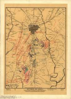 GETTYSBURG & VICINITY PA CIVIL WAR MAP 1863 MOTP  