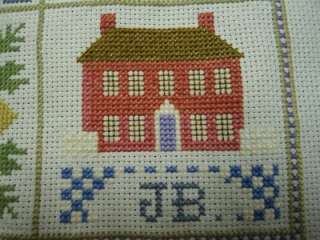 Completed Counted Cross Stitch ABC Garden Sampler Canvas  