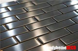SAMPLE  Stainless Steel Brick Subway Mosaic Tile Kitchen Backsplash 