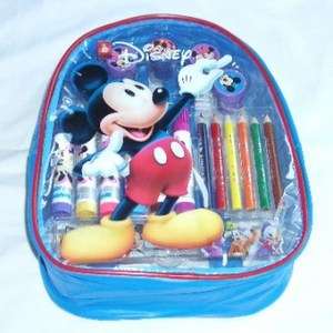 Disney Mickey Mouse Backpack with Stationery Art Set )  
