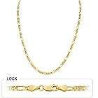 17.5g 14k Gold Solid Yellow Mens Figaro Chain Necklace 26 3.80mm