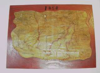 1858 PIECE OF CECIL COUNTY MARYLAND MAP CLOTH OVER PAPR  