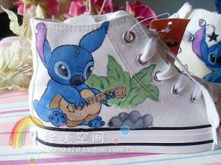 XZ03 Lilo and Stitch HandPainted Women Girls canvas Sneaker Shoes 