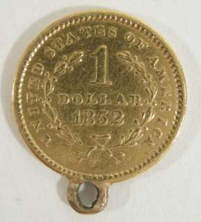 1852 $1 Liberty Gold Dollar American Coin  