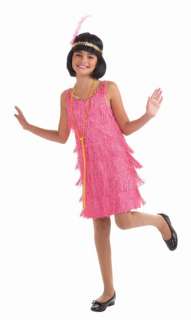 Child 20s Hot Pink Flapper Dress Costume Halloween  