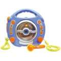 Idena 6805350 Kinder CD Player SING A LONG blau mit 2 Mikrofonen und 