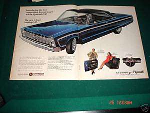 Original 1966 Plymouth 2 door hardtop double color ad  