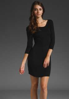 JUMA Long Sleeve Knit Mini Dress in Black  