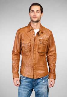 DIESEL Loslo Leather Jacket in Tan  