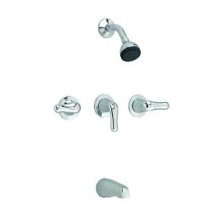 American Standard Cadet 3 Handle Tub and Shower Faucet in Chrome 3375 