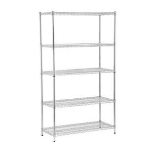 Honey Can Do 5 Tier 18 in. x 42 in. x 72 in. Chrome Shelving SHF 01441 