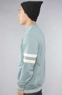 Crooks and Castles The Medusa Crest Crewneck Sweatshirt in Stone Blue 