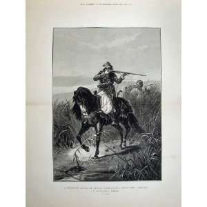 1877 Beduine Araber Moab, das Jordanien Zündungs Gewehr Zurückzieht 