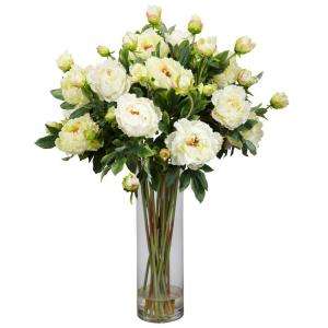   White Giant Peony Silk Flower Arrangement 1231 WH 