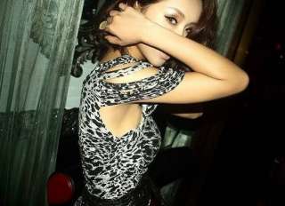 Gk3325 New Fashion Womens Korea Leopard Thin shoulder Dress  
