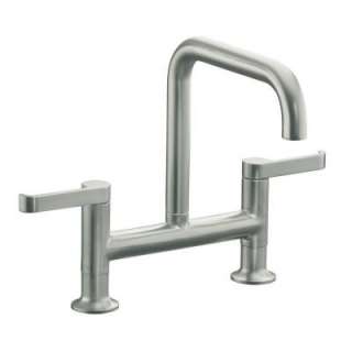 Torq Deck Mount 2 Handle Mid Arc Kitchen Faucet in Vibrant Stainless 