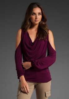 REBECCA BEESON Cut Out Shoulder Top in Rouge  
