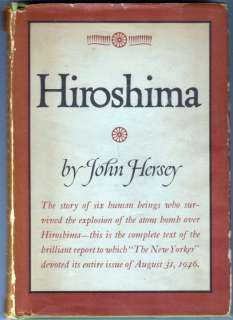 HIROSHIMA JOHN HERSEY DUST WRAPPER 1946 1ST EDITION  