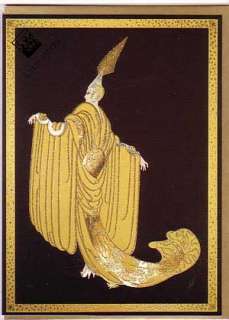 ERTE Greeting Card NEW YORK MANTEAU Art Deco Gold Black  