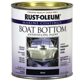 Rust Oleum Marine Coatings 1 qt. Flat Black Bottom Antifouling Paint 