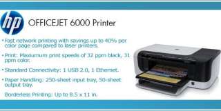 HP CB051A Officejet Pro 6000 Color Inkjet Printer   32 ppm Black, 31 