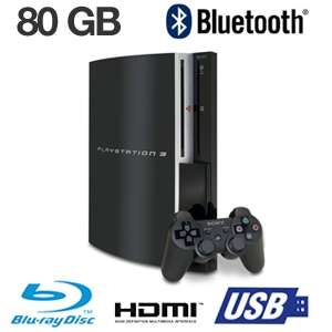 Sony PLAYSTATION 3 80GB System (PS3)   DUALSHOCK 3 controller, Blu ray 