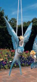 Bluebird & Thumbelina Fairy Hanging Sculpture Garden Bird  
