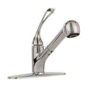  Single Hole Single Handle Low Arc Pull Out Sprayer Kitchen Faucet 