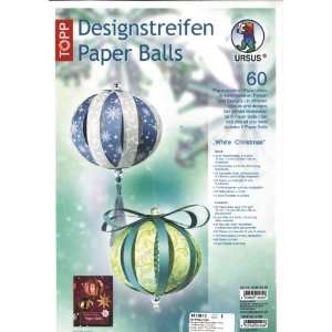 URSUS Designstreifen Paper Balls White Christmas VE1  