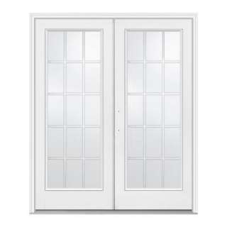   WEN72 in. x 80 in. White Right Hand Inswing French 15 Lite Patio Door
