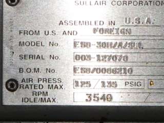 SULLAIR AIR COMPRESSOR 30 HP  