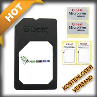 Ubest Micro Sim Karten Adapter Apple iPhone 3 4, iPad 2, Microsim Card 