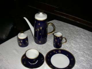 Kobalt Kaffeeservice Lichte, Made in GDR, FINE CHINA; Neu in Duisburg 