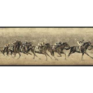   25 in x 15 ft Neutral Horse Racing Border WC1283202 