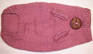   Knit Dog Sweater   Size Medium   Plum Wine w/ Red Croc Button  