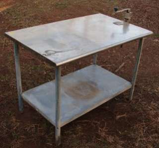 STAINLESS STEEL RESTAURANT PREP TABLE WITH CAN OPENER NSF  