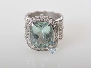 Doris Panos Lovely 18K White Gold Diamond Beryl Ring  