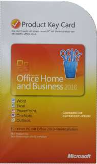 MS OFFICE Home and Business 2010 Volllizenz PKC Deutsch  