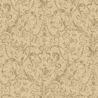   Wallpaper Company56 sq.ft. Tone on Tone Brown Lace Damask Wallpaper