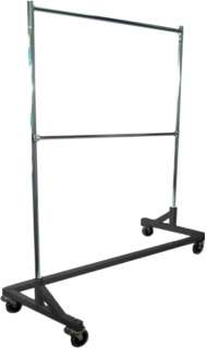 FRE FAST SHIPPING   Double Rail Bar Rolling Z Rack Garment Rack with 