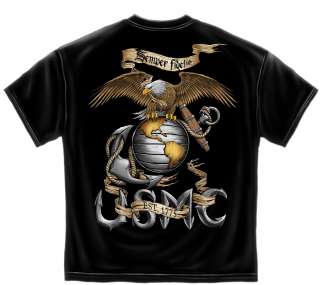 Cool USMC Semper Fi T Shirt eagle Marine Corps army military Tee 