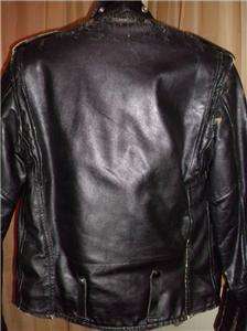 Harley Davidson Distressed Leather Jacket Vtg AMF Cycle Champ 38   40 